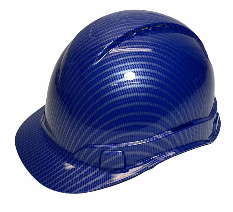 Hard Hat Ridgeline Cap Style Custom Vented Blue Carbon Fiber