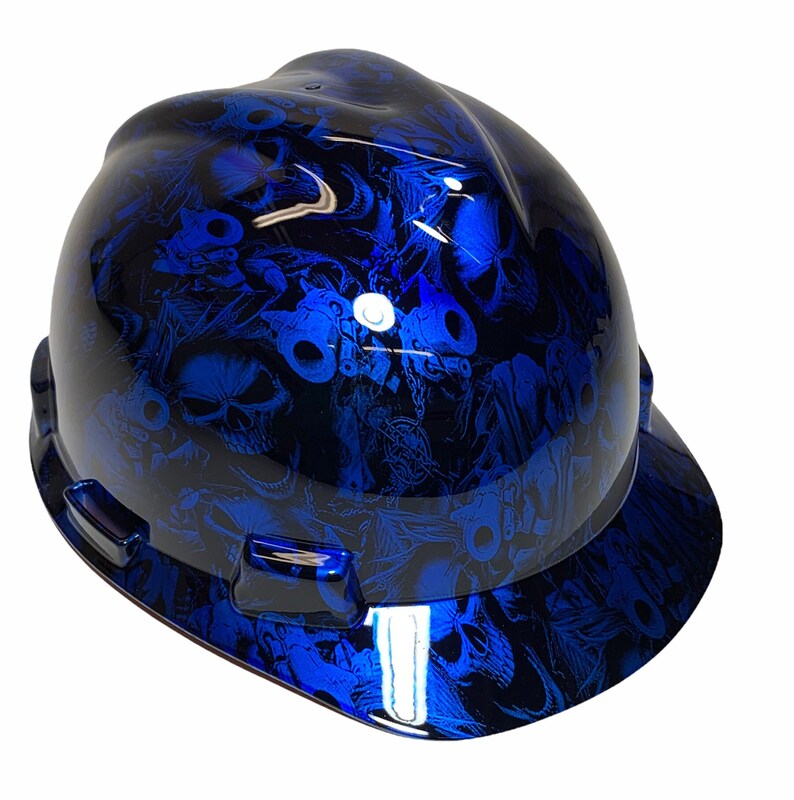 Hard Hat MSA VGard Cap Style Custom Kandy Blue Gangsta Hydro Dipped