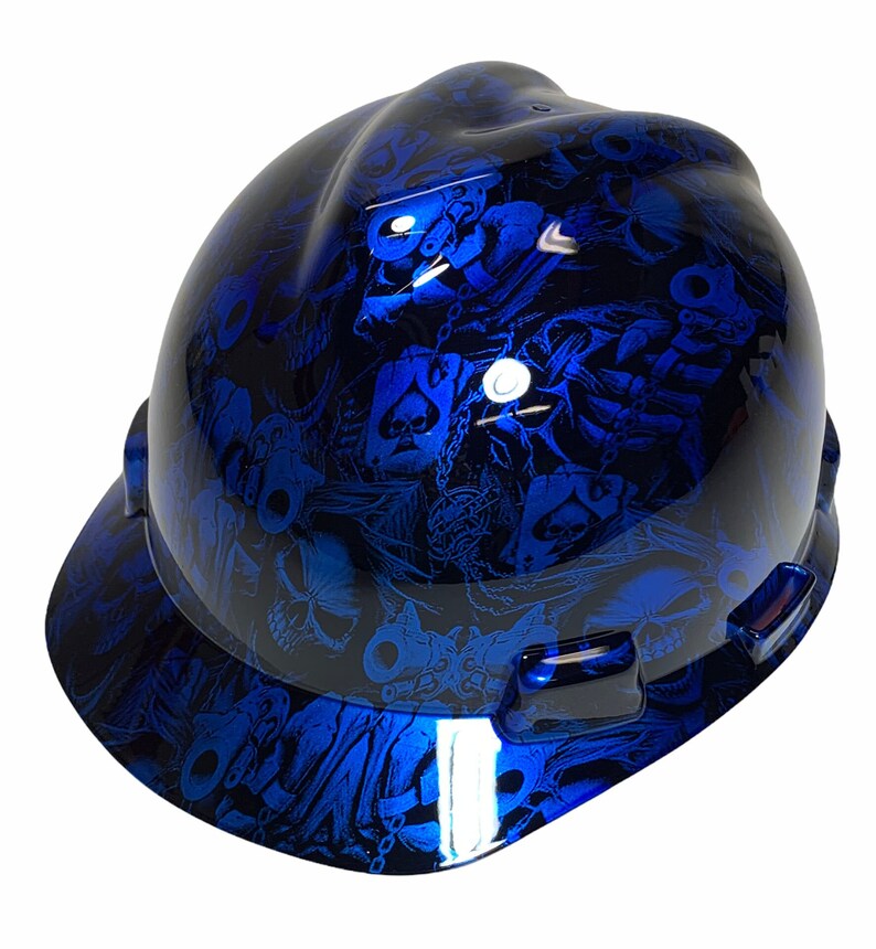 Hard Hat MSA VGard Cap Style Custom Kandy Blue Gangsta Hydro Dipped