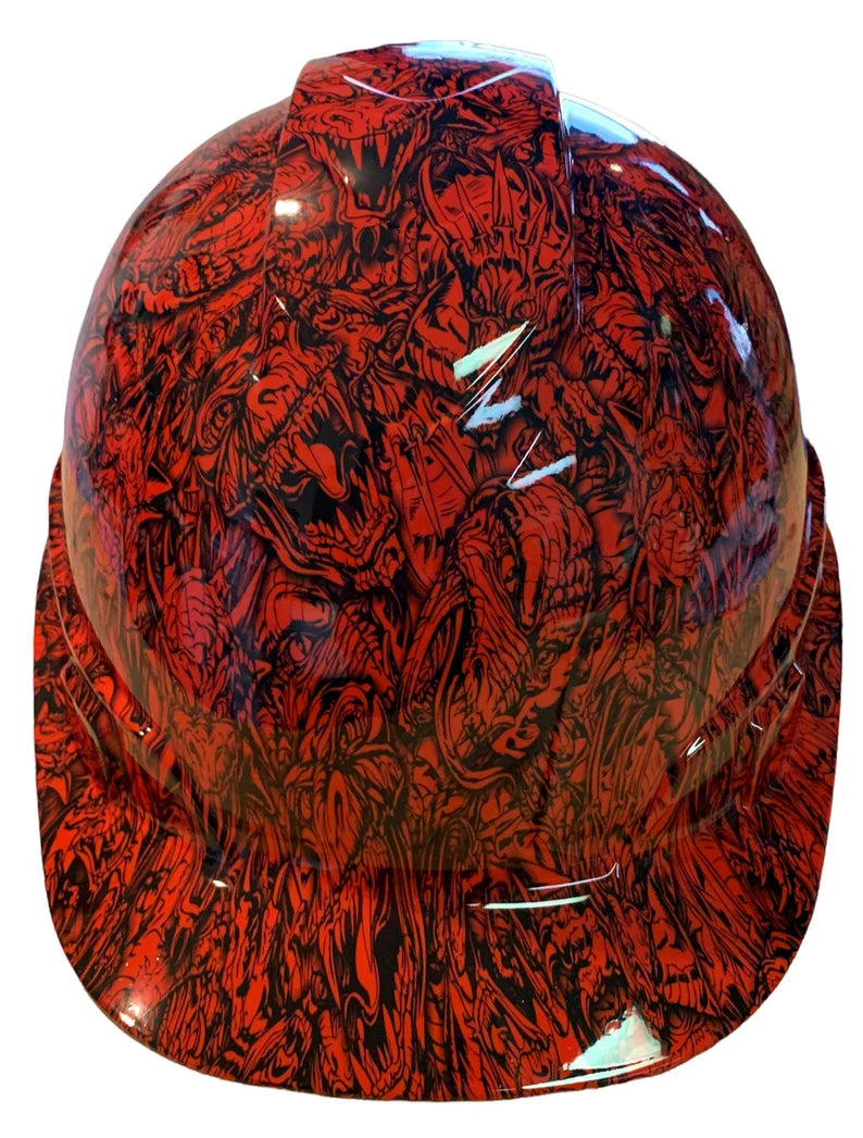 Custom Hard Hat Red Dragons Vented Ridgeline Cap Style