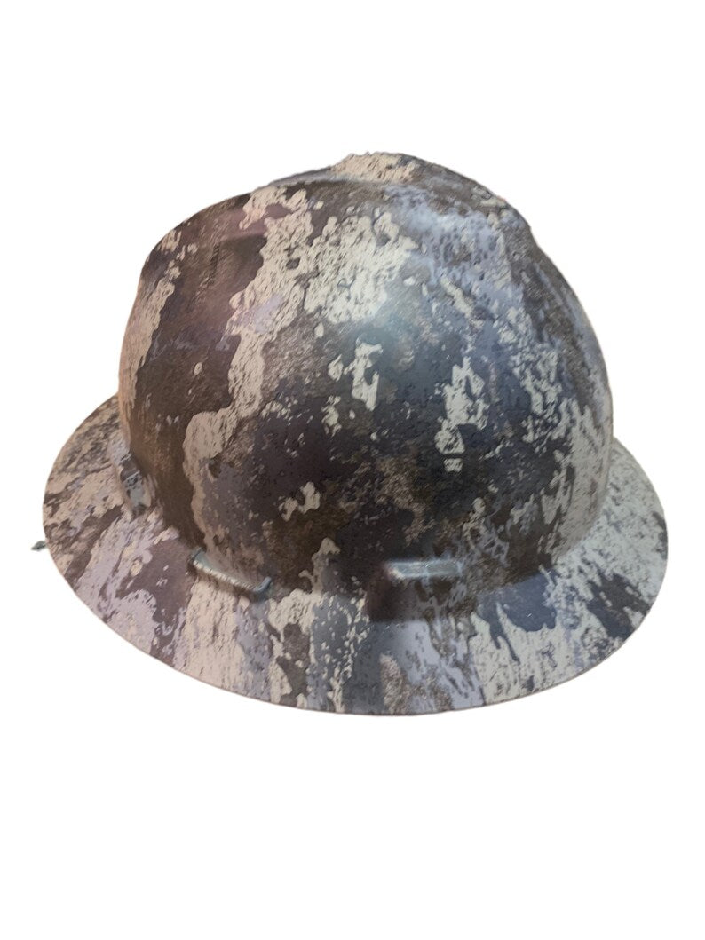 Custom Hard Hat Cool Vanilla STA Prairie Camo Hydro Dipped Full Brim MSA VGard