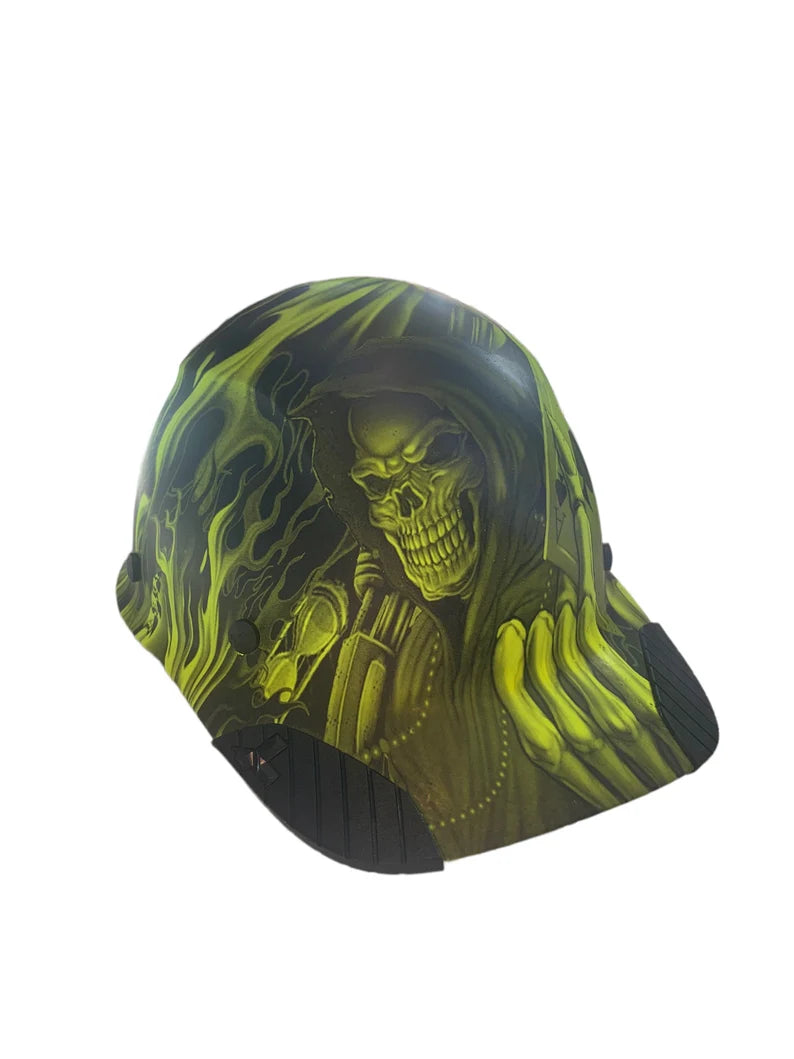 Hydro Dip HiVis Green Ace of Skulls Lift DAX Fiber HDFC-17WG Cap Style Hard Hat