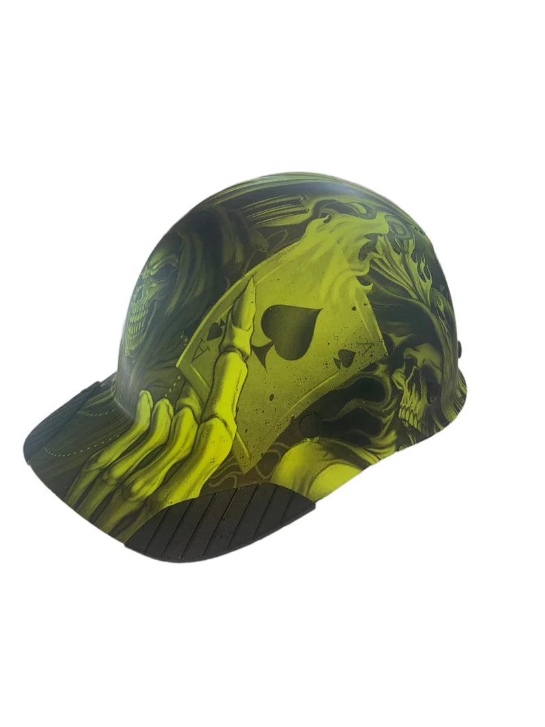 Hydro Dip HiVis Green Ace of Skulls Lift DAX Fiber HDFC-17WG Cap Style Hard Hat