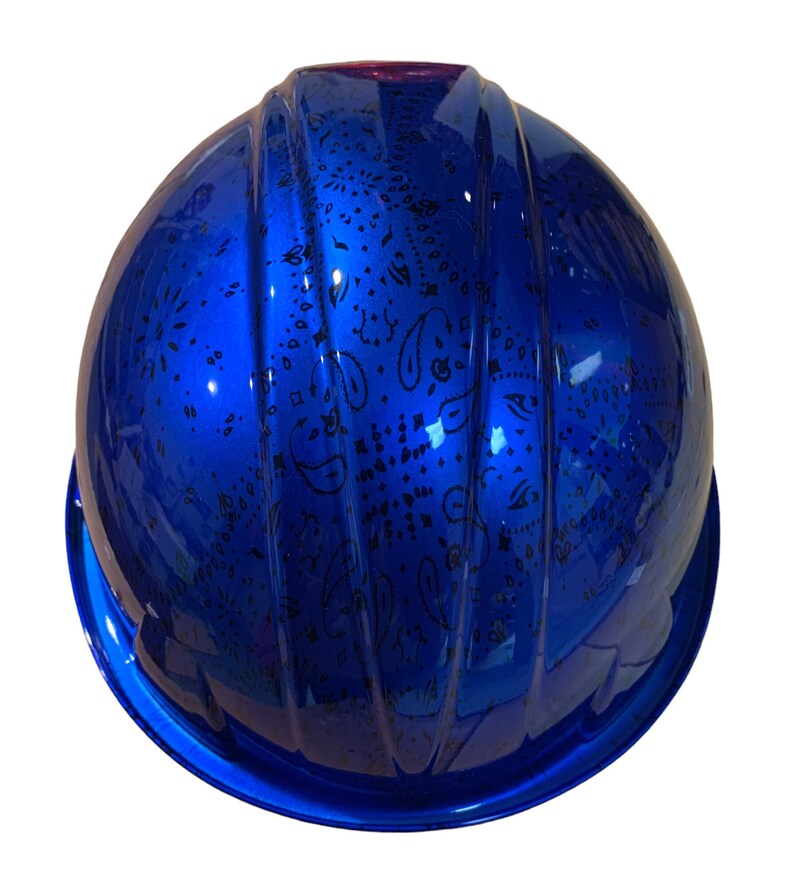 Custom Hard Hat Hydro Dipped Kandy Blue Bandana SL Series Cap Style