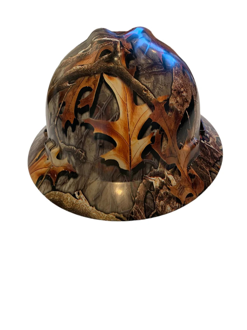 Custom Hydro Dipped Woods Thunder Mountain Hard Hat MSA V-Gard Full Brim