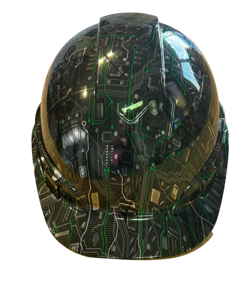 Hard Hat Ridgeline Cap Style Custom Chrome Circuit Board