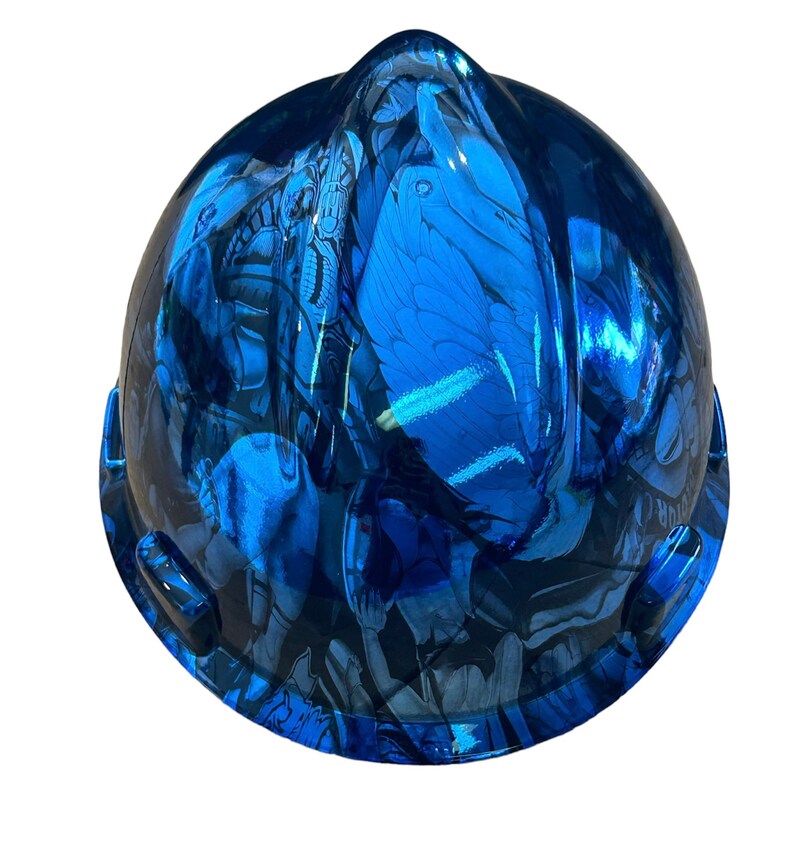 Hard Hat MSA V-Gard Cap Style Custom Chrome Kandy Blue Naughty Boy