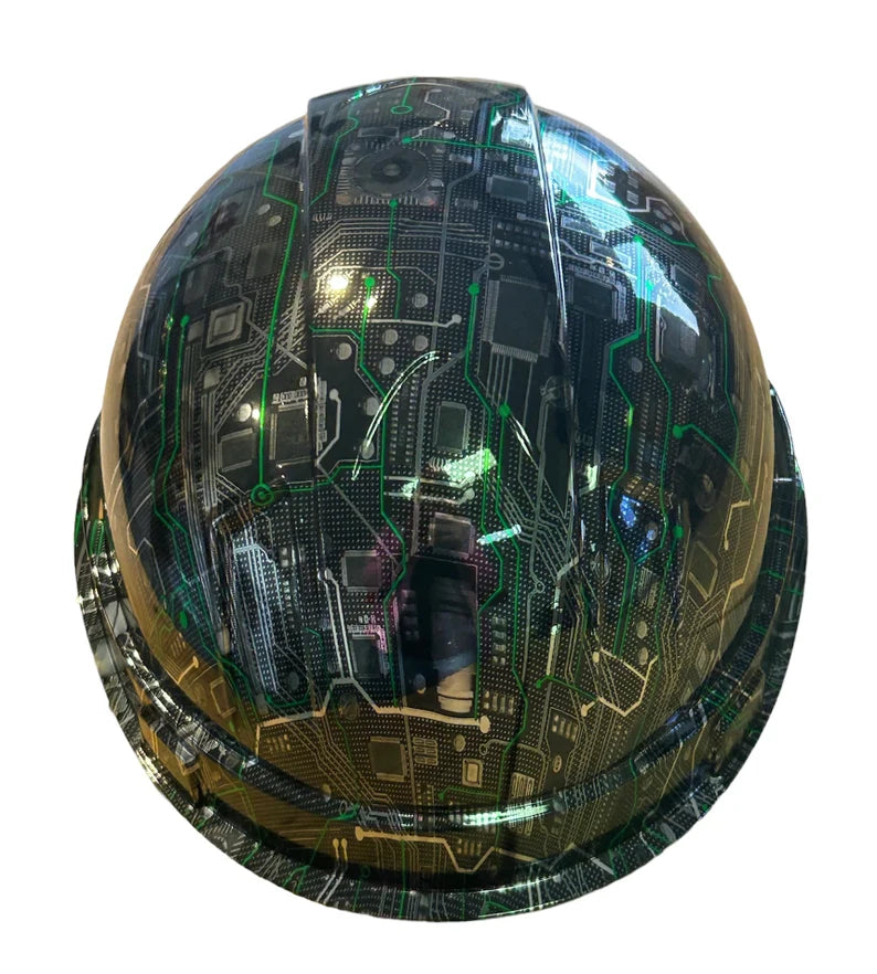 Hard Hat Ridgeline Cap Style Custom Chrome Circuit Board