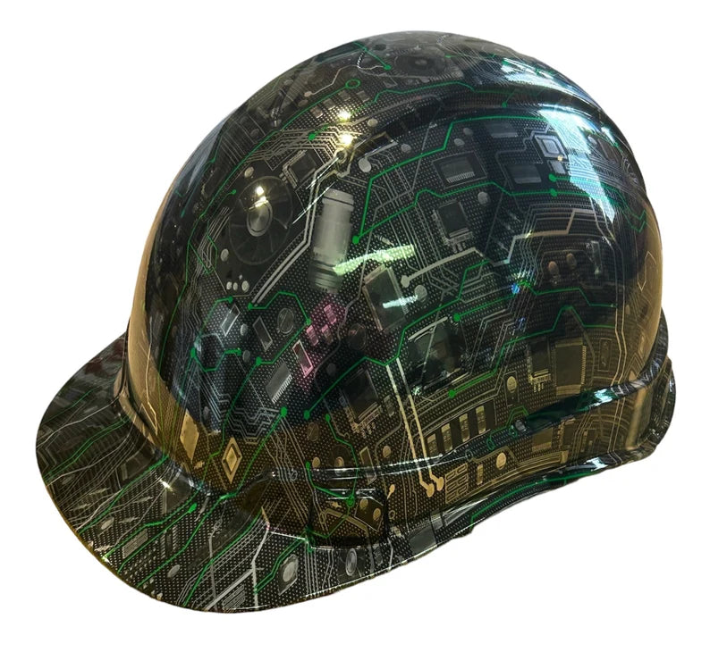 Hard Hat Ridgeline Cap Style Custom Chrome Circuit Board