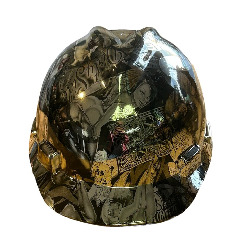 Hard Hat MSA V-Gard Cap Style Custom Chrome Naughty Boy