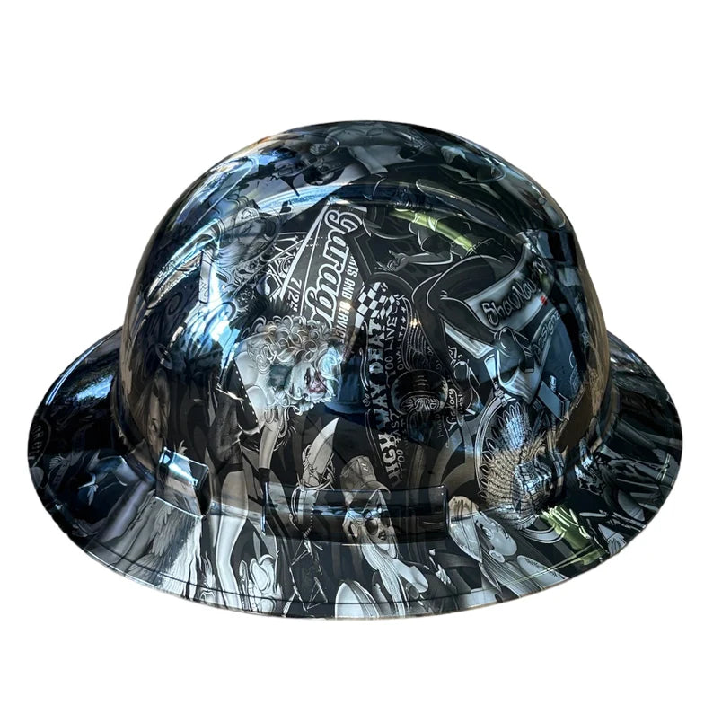 Custom Ridgeline Full Brim Hard Hat Chrome Naughty Boy