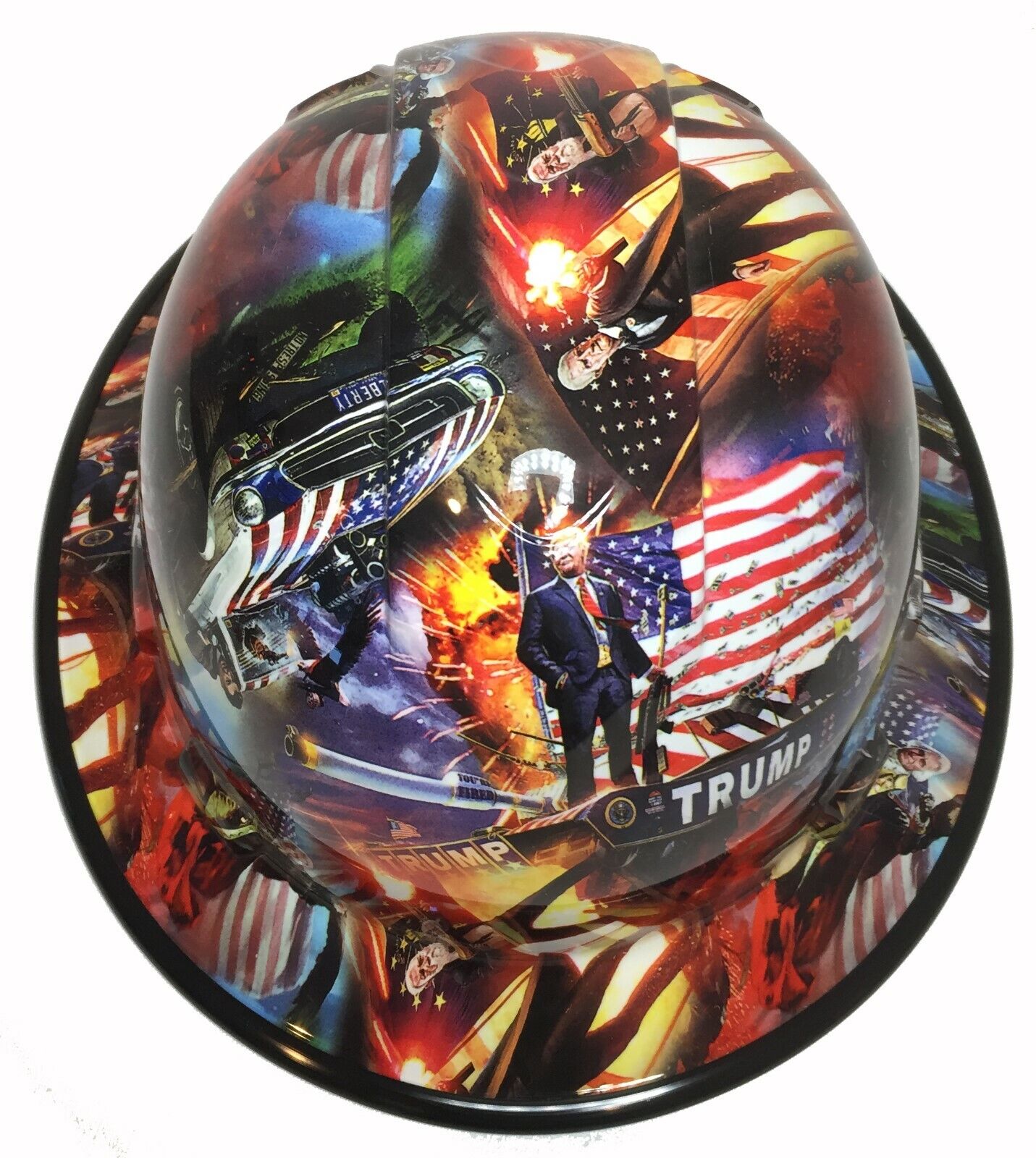 Custom Hydro Dipped Hard Hat Ridgeline Full Brim Trump