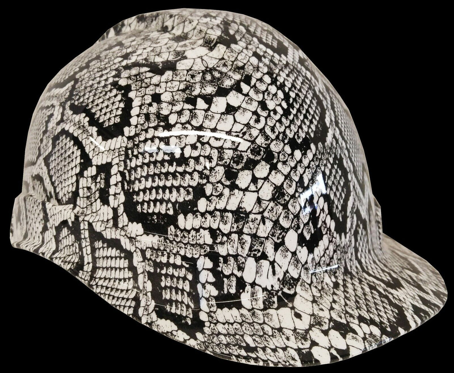 Hydro Dipped Hard Hat Ridgeline Cap Style Custom White Snakeskin