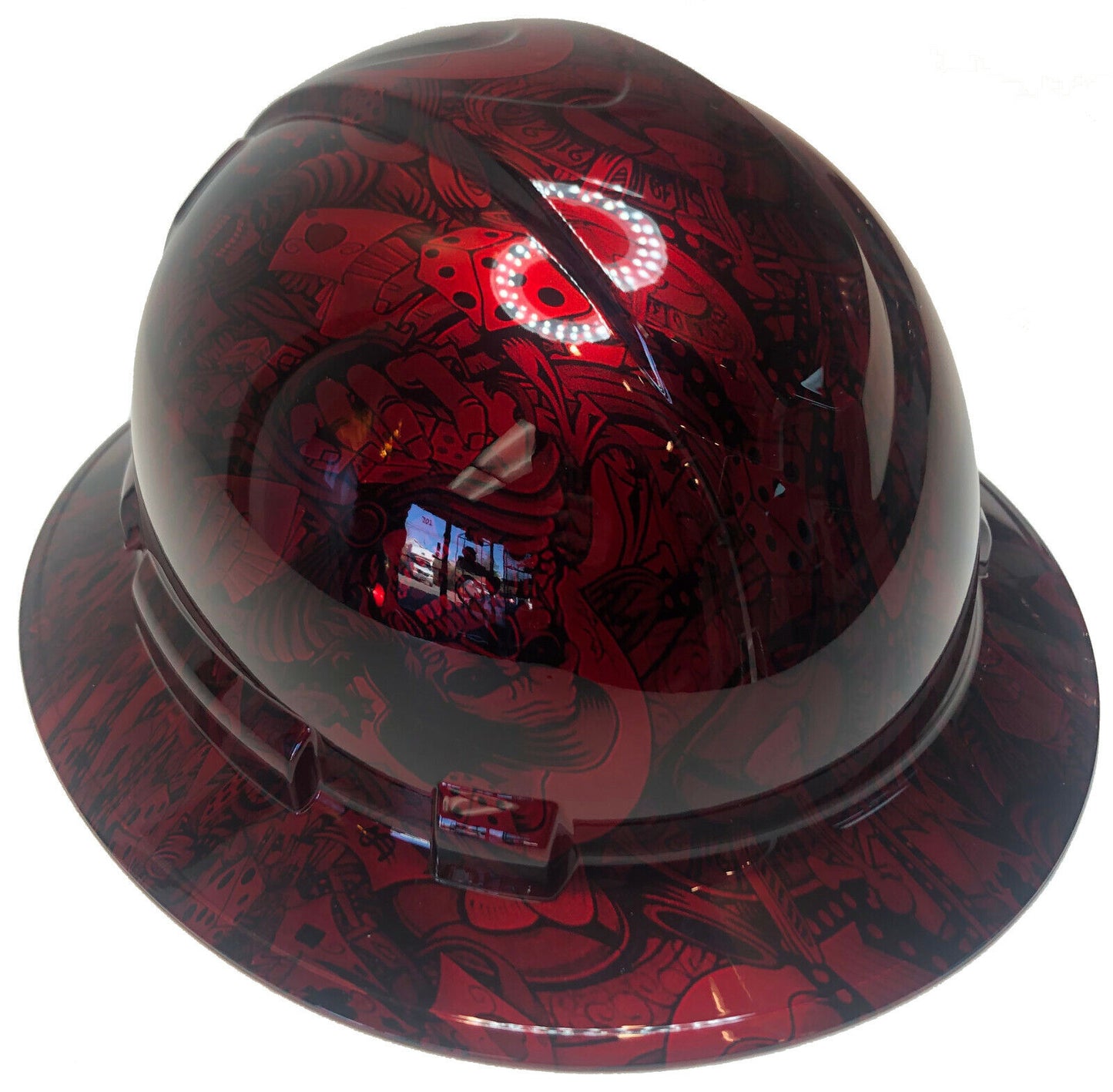 Hydro Dipped Hard Hat Ridgeline Full Brim Custom Red Kandy Gambler