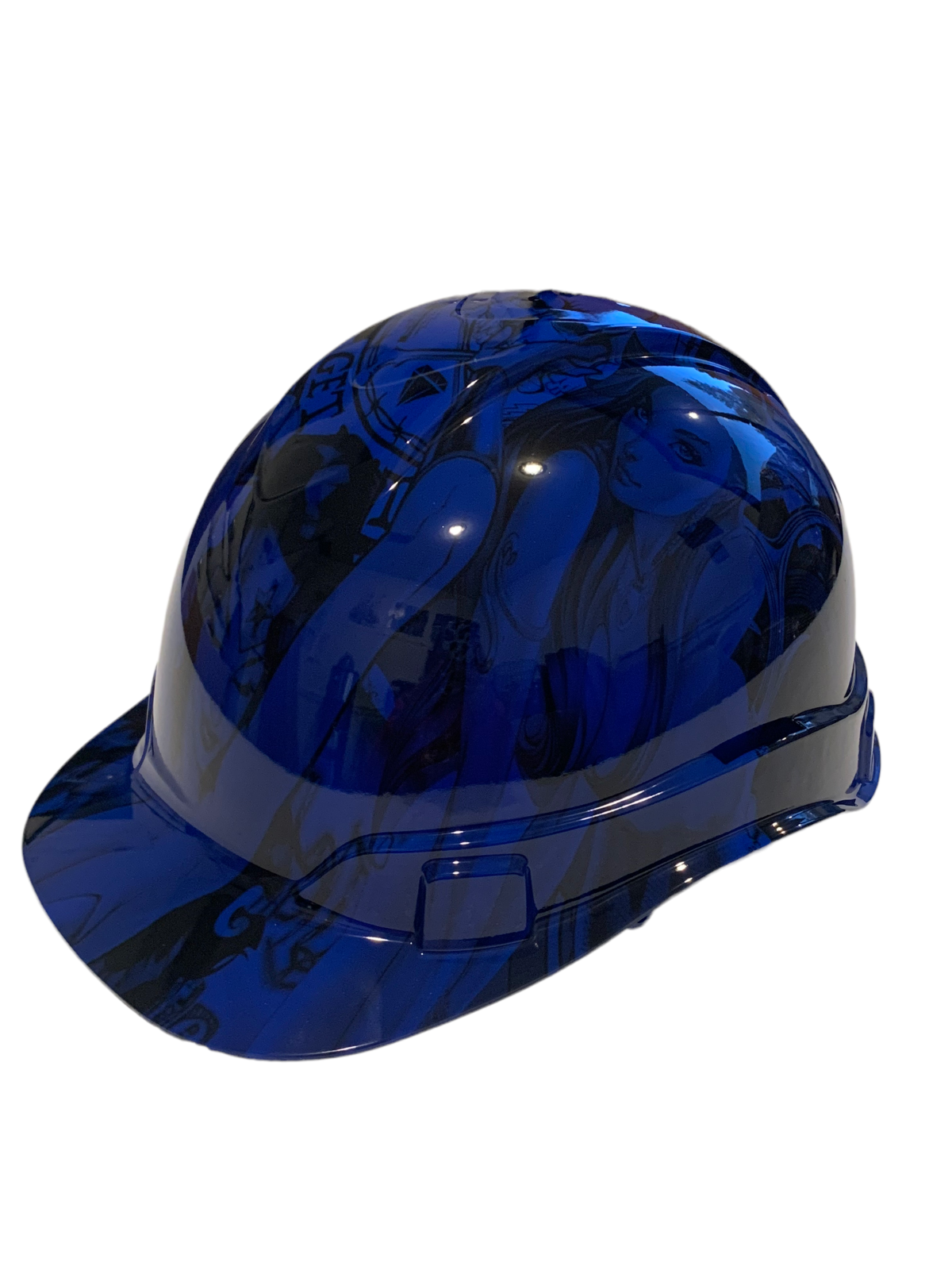 Custom Hydro Dipped Hard Hat Dark Blue Fantasy Chic Cap Style