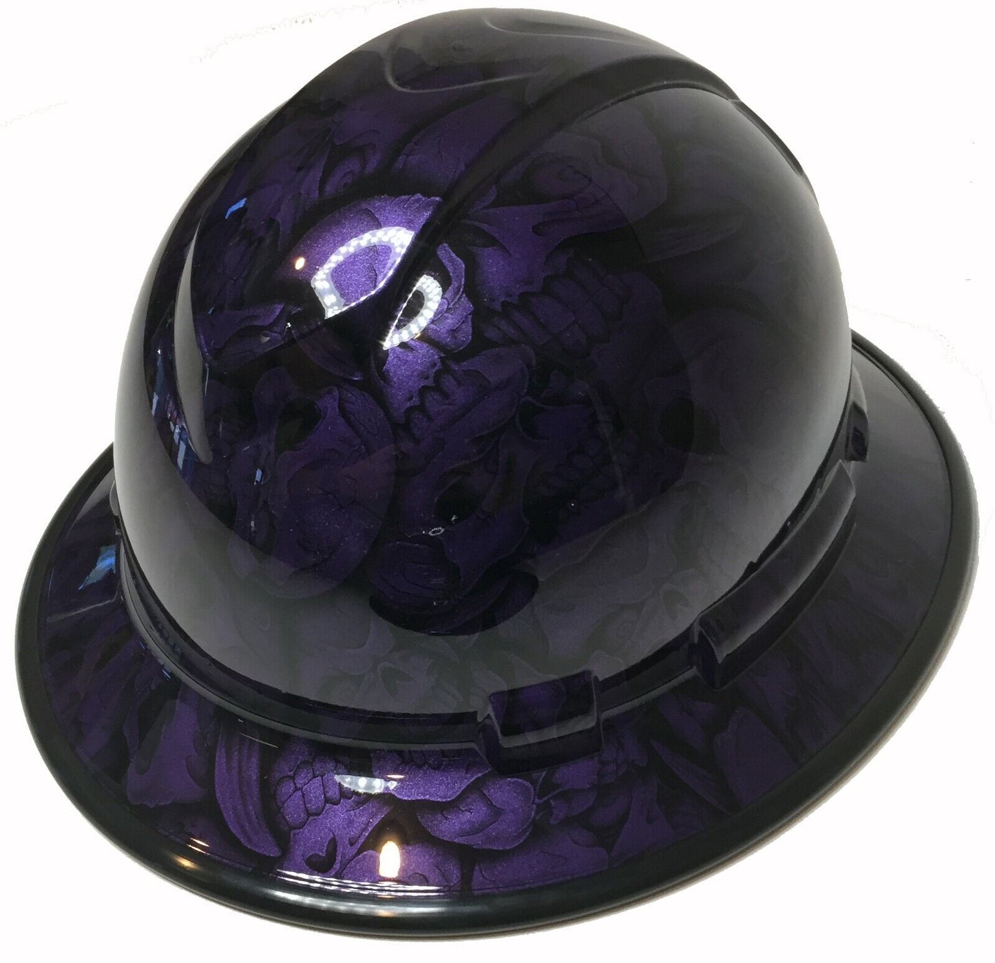 Hydro Dipped Hard Hat Ridgeline Full Brim Custom Plum Purple Insanity Skulls