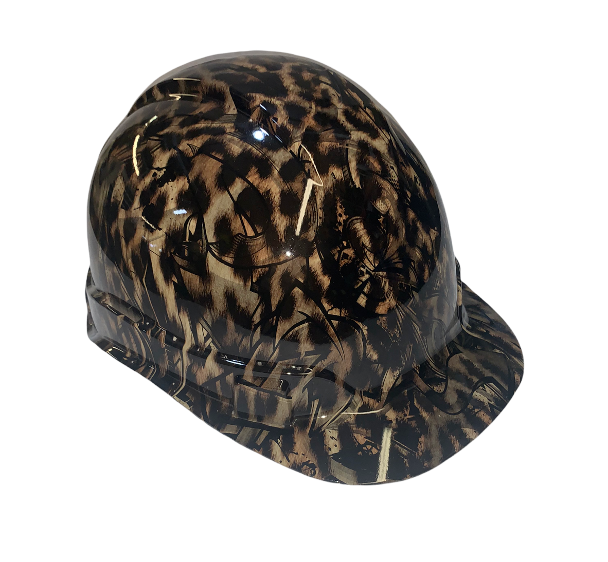 Hydro Dipped Custom Hard Hat Ridgeline Cap Style Cheetah Graffiti