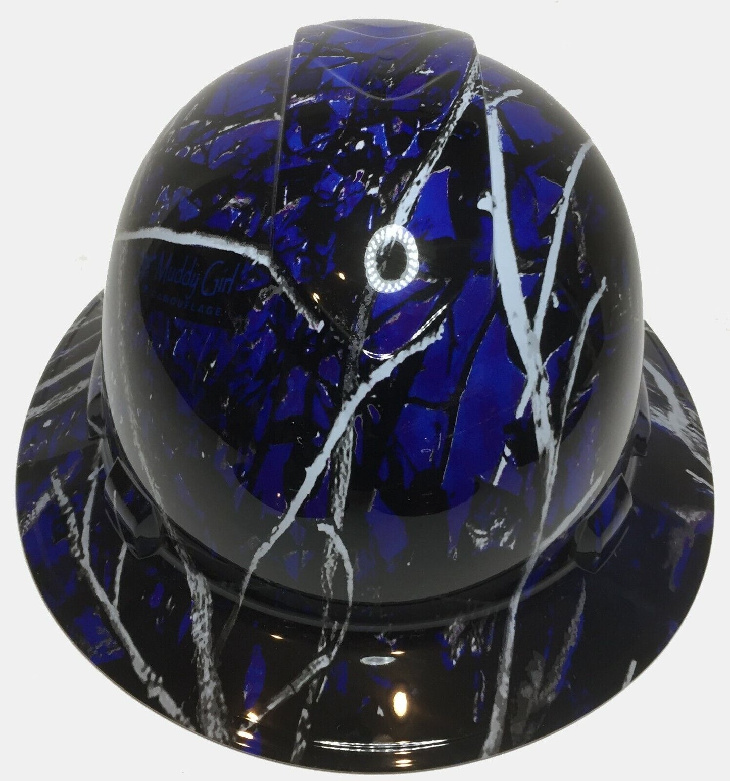 Hydro Dipped Hard Hat Ridgeline Full Brim Custom Blue Muddy Girl Camo