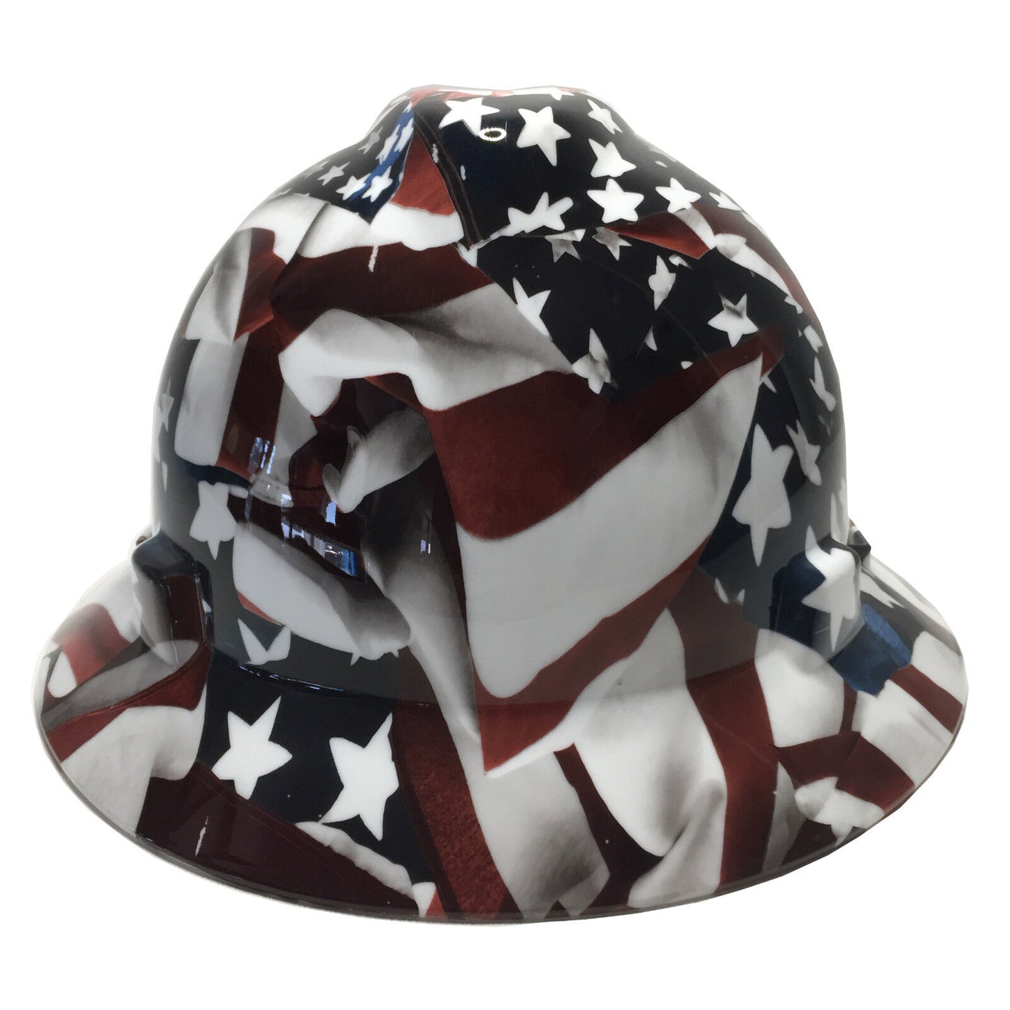 Hydro Dipped Hard Hat MSA Full Brim American Flags