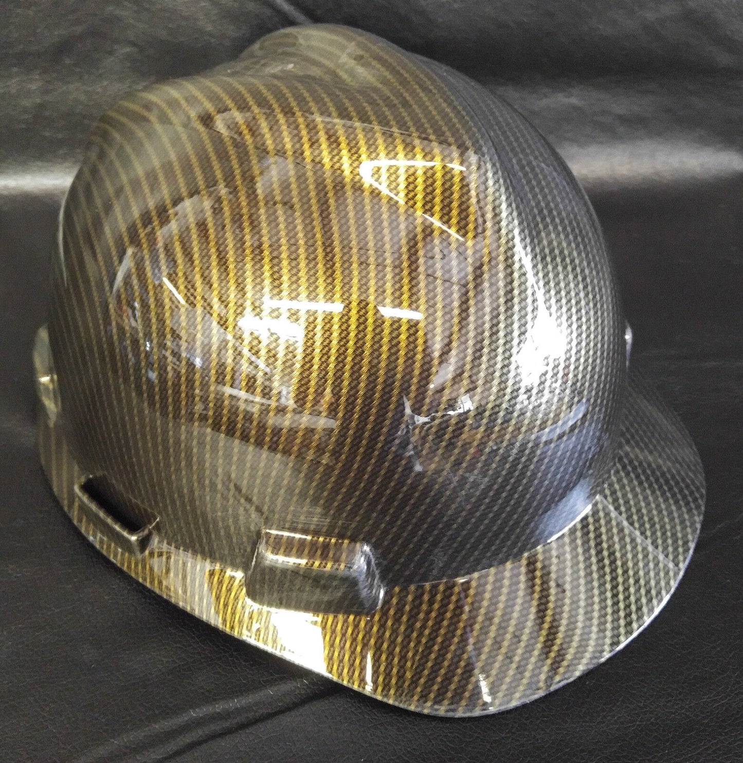 Hard Hat MSA Cap Style Hydro Dipped Gold Carbon Fiber