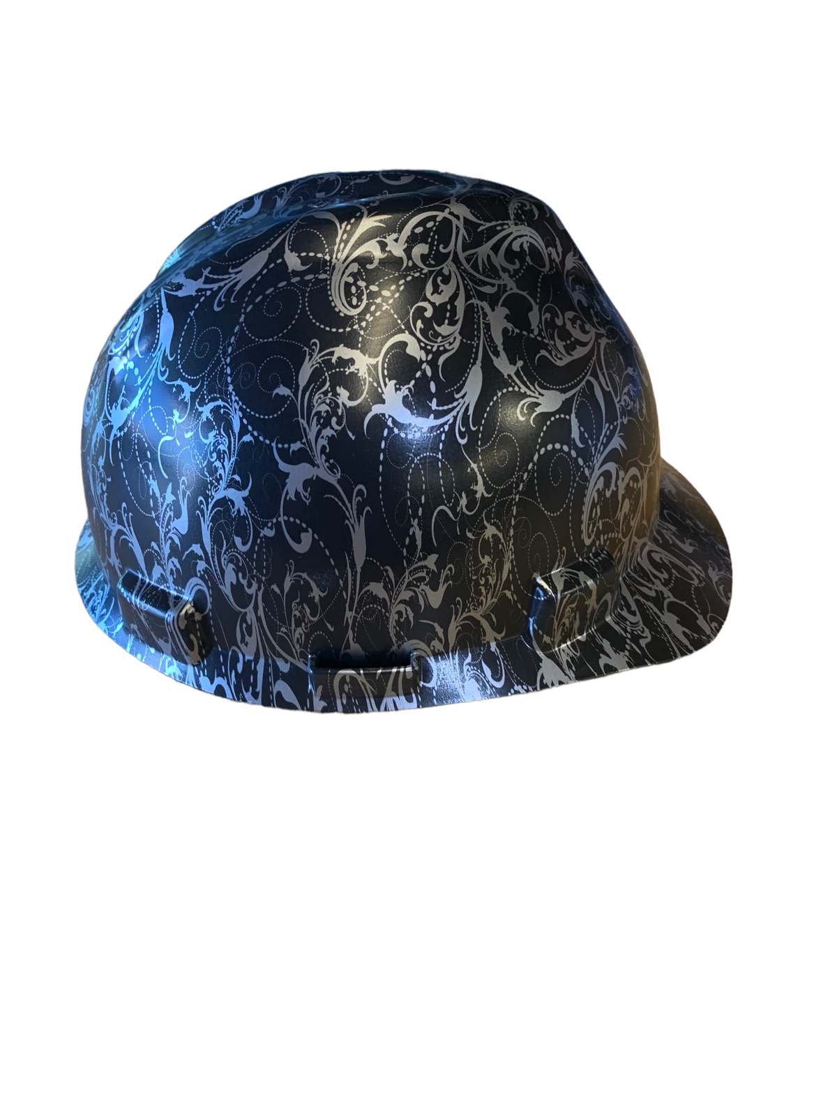 Hard Hat MSA V-Gard Cap Style Custom Hydro Dipped Silver Lilies