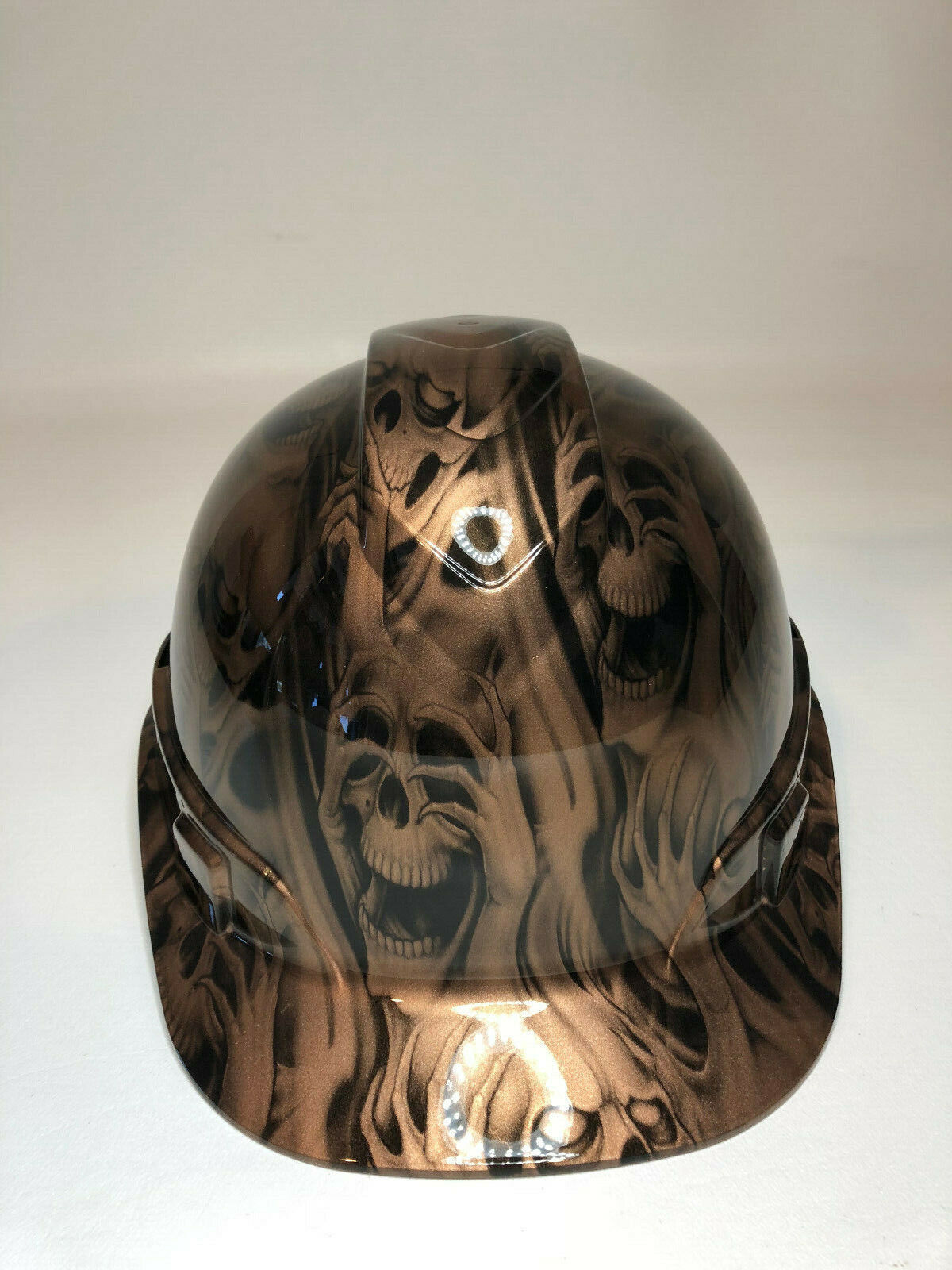 Custom Hydro Dipped Hard Hat Ridgeline Cap Style Copper Metallic No Evil Skulls