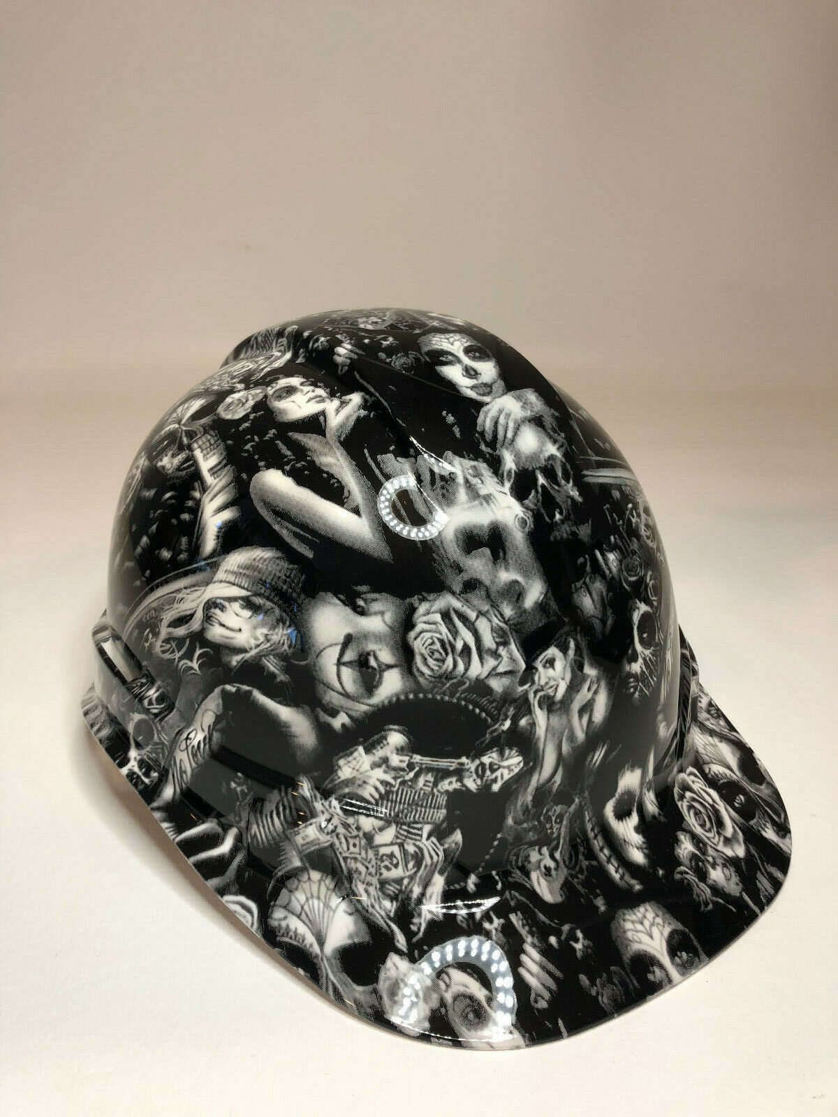 Hydro Dipped Hard Hat Ridgeline Cap Style Custom White Chicana