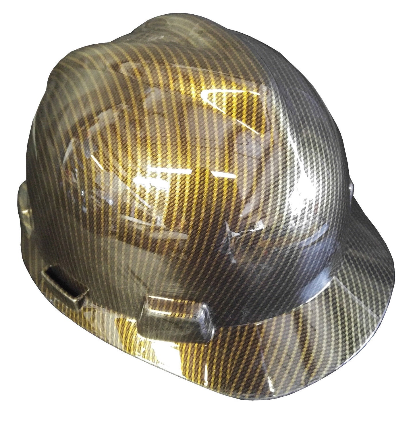 Hard Hat MSA Cap Style Hydro Dipped Gold Carbon Fiber