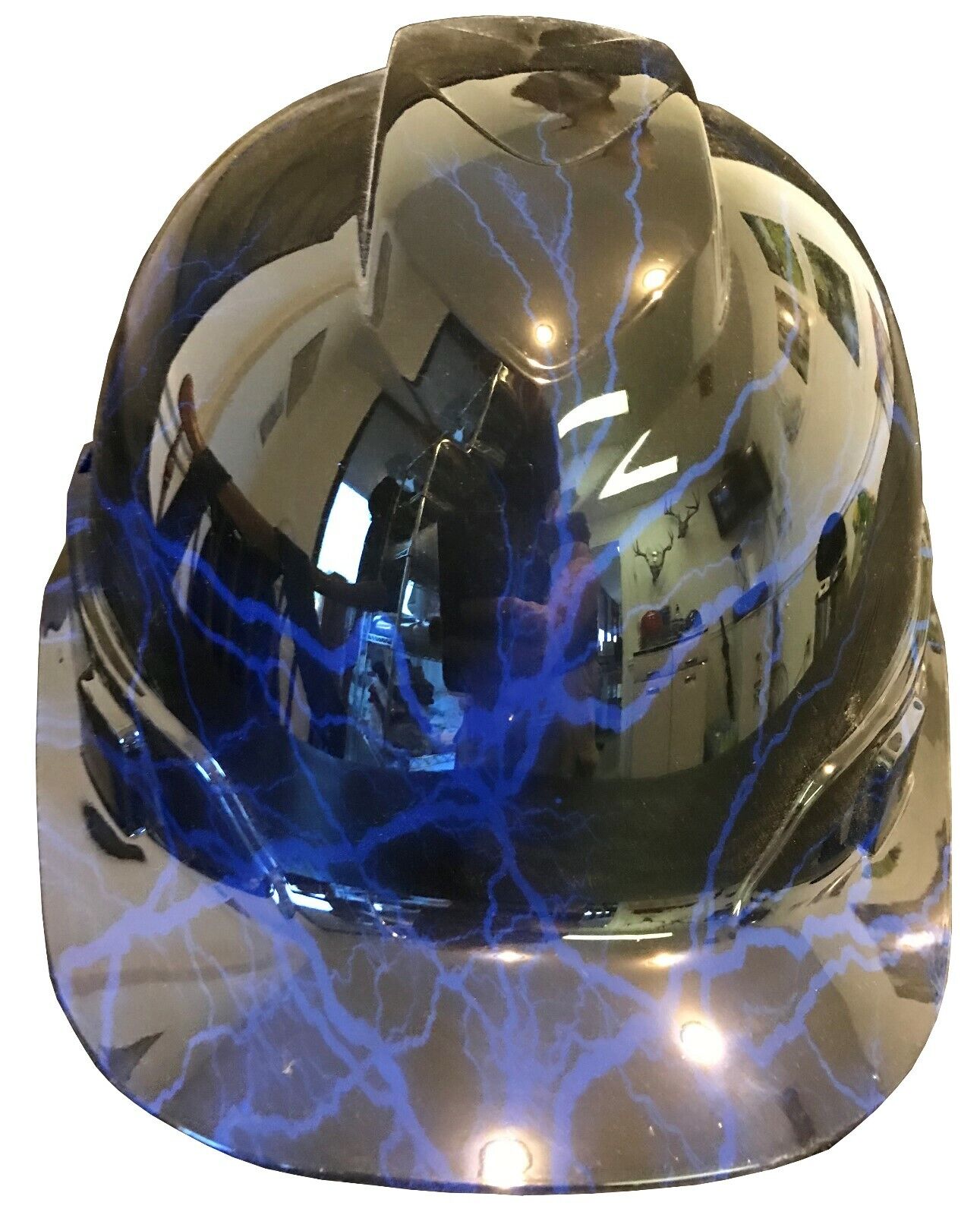 Hydro Dipped Hard Hat Ridgeline Cap Style Custom Dark Blue Lightning