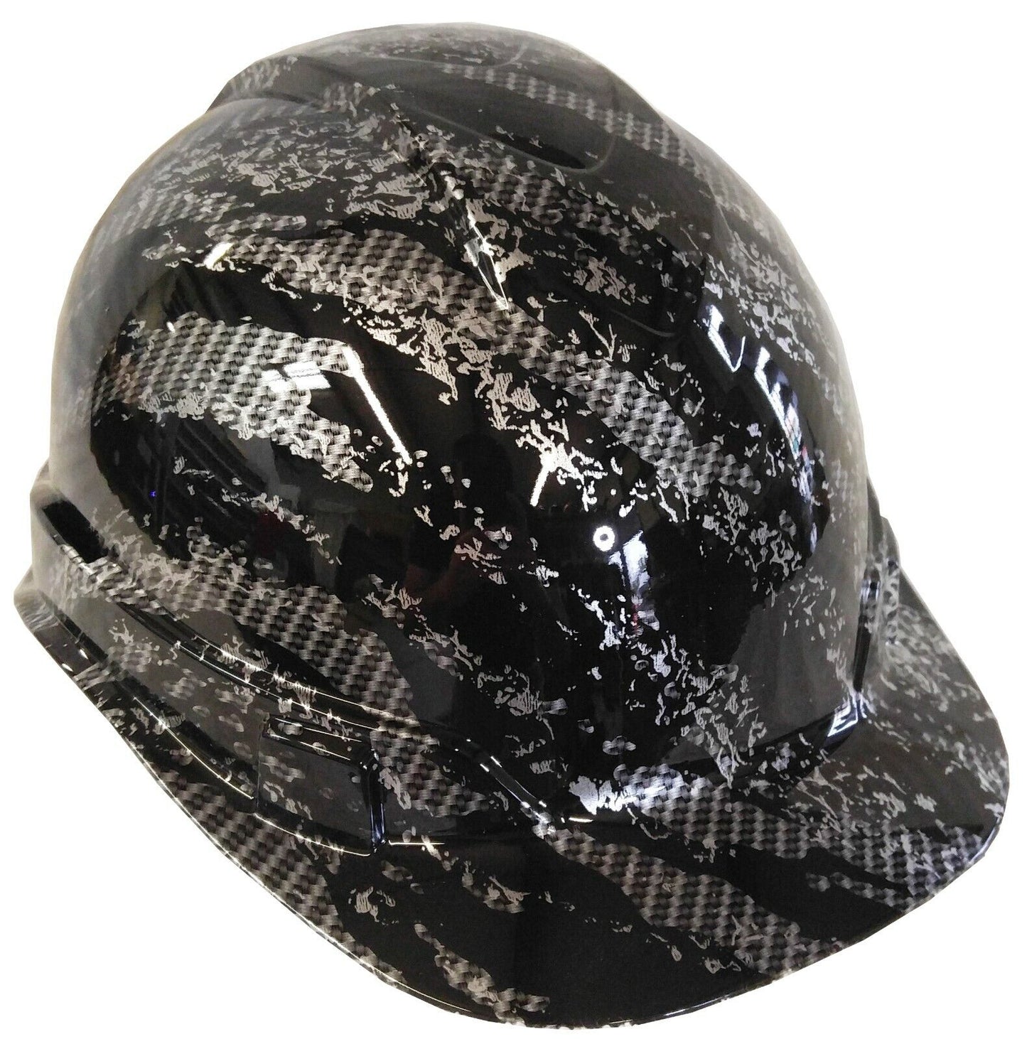 Hydro Dipped Custom Hard Hat Ridgeline Cap Style Carbon Fiber Marble Splash