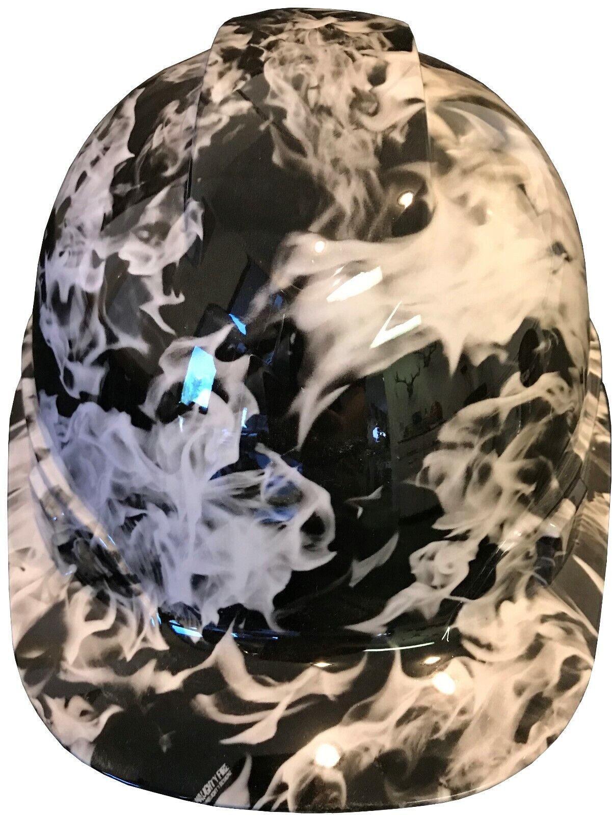 Hydro Dipped Hard Hat Ridgeline Cap Style Custom White Flame