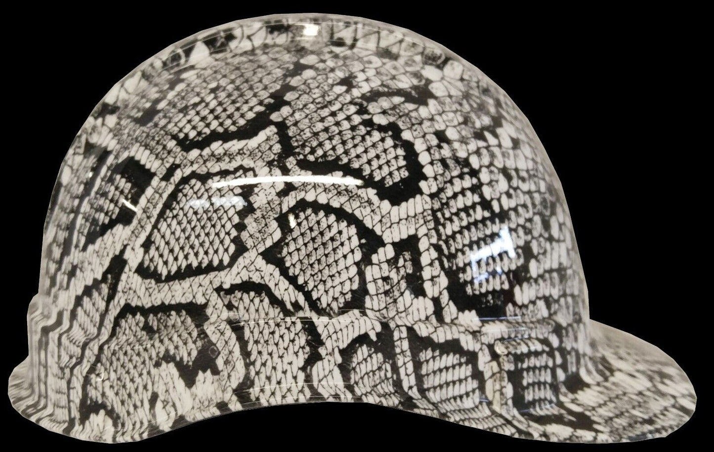 Hydro Dipped Hard Hat Ridgeline Cap Style Custom White Snakeskin