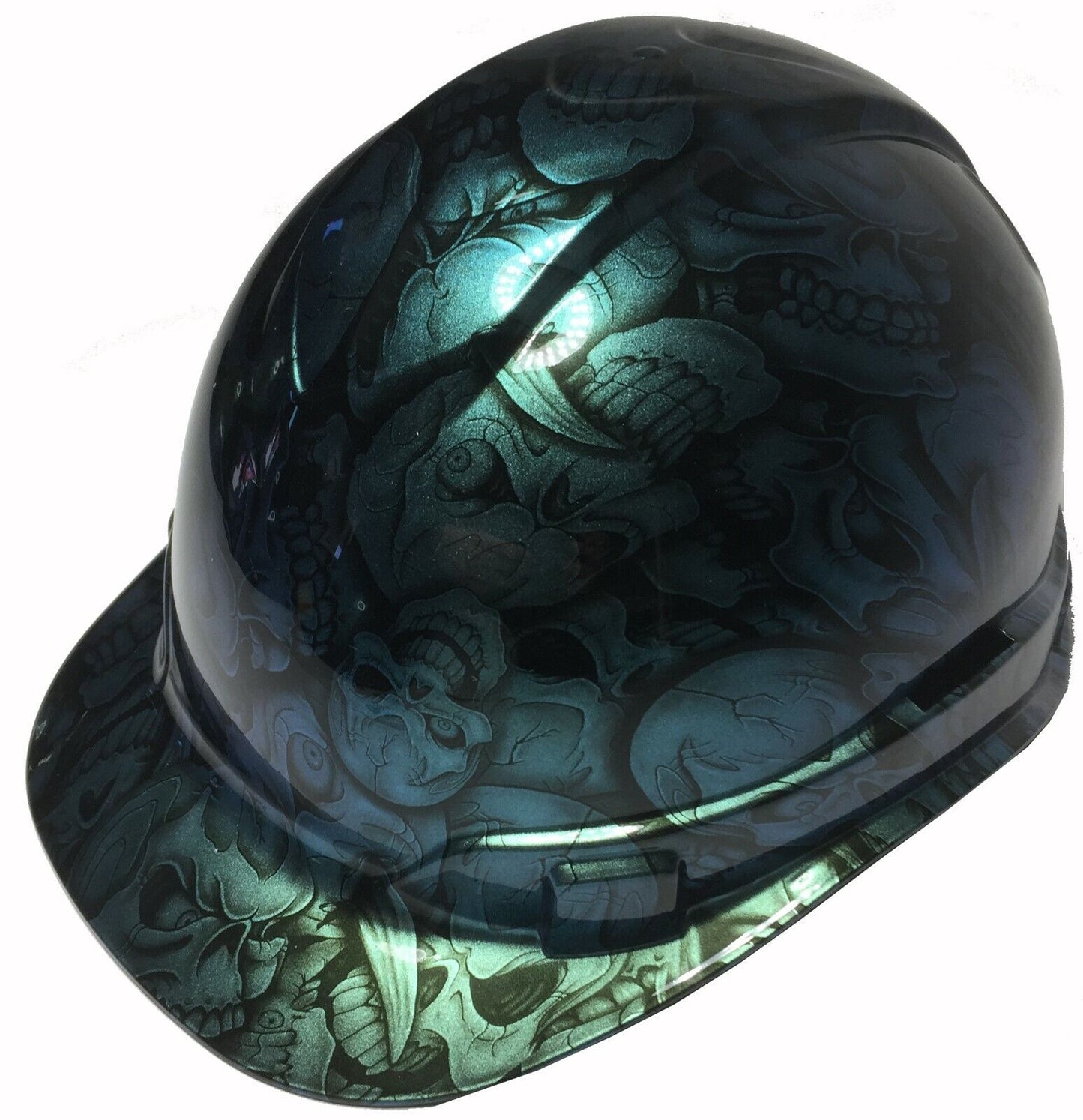 Hydro Dipped Custom Hard Hat Ridgeline Cap Style Chameleon Insanity Skulls