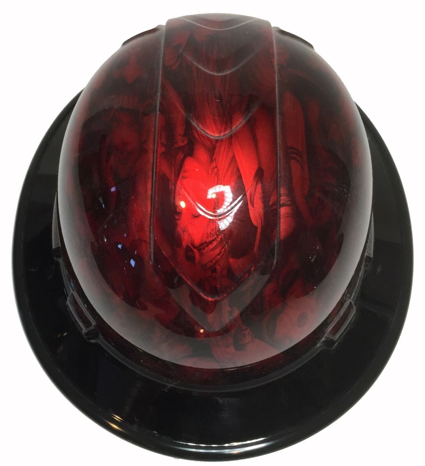 Hydro Dipped Hard Hat Ridgeline Full Brim Red Kandy Beauties & Devils with Black Brim