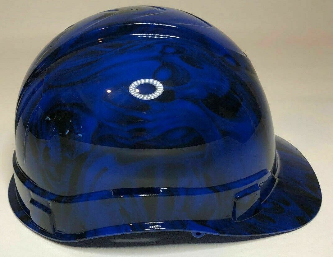 Custom Hydro Dipped Hard Hat Ridgeline Cap Style Blue No Evil Skulls