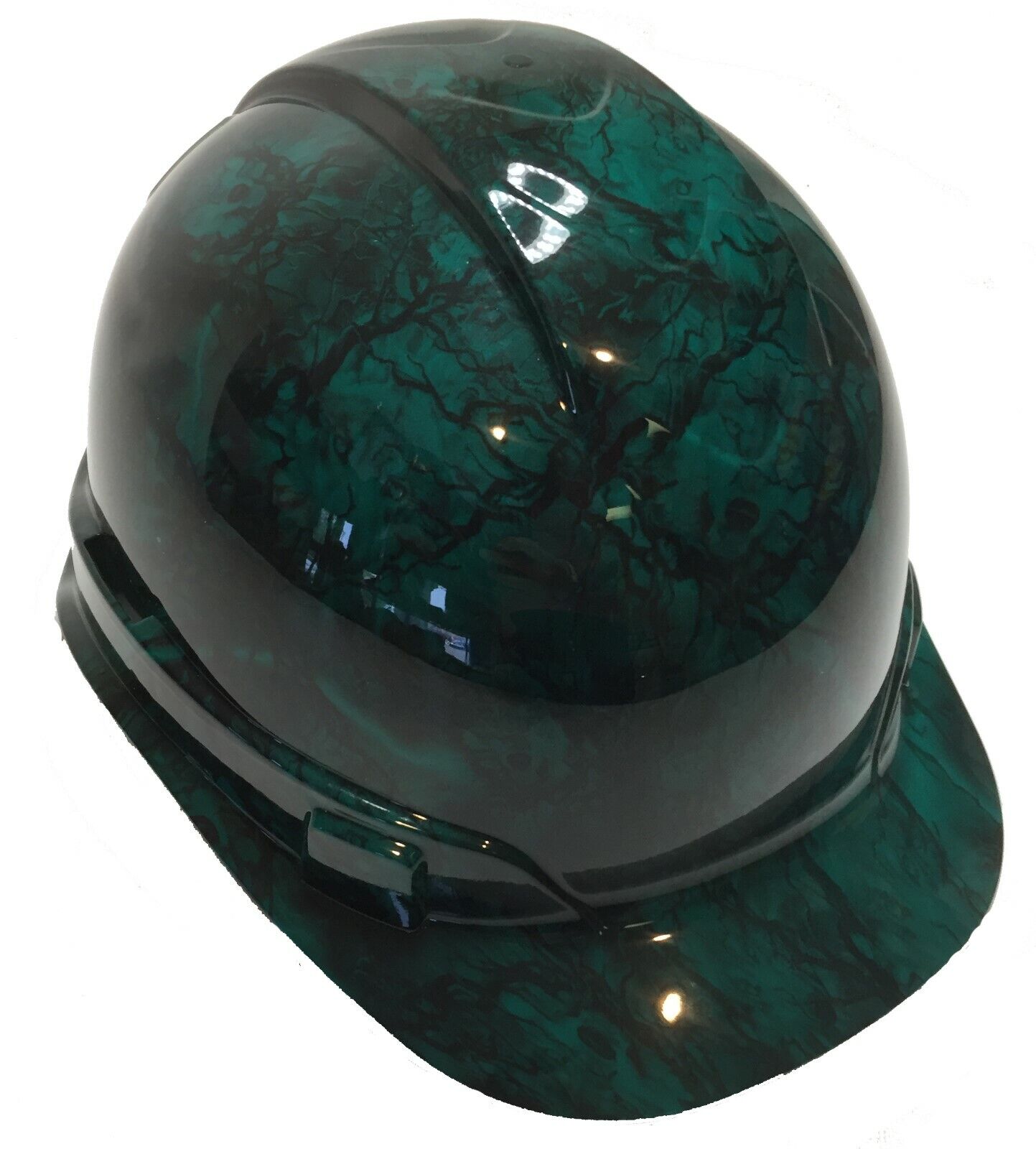 Hydro Dipped Hard Hat Ridgeline Cap Style Custom Dark Green Forest Wolf