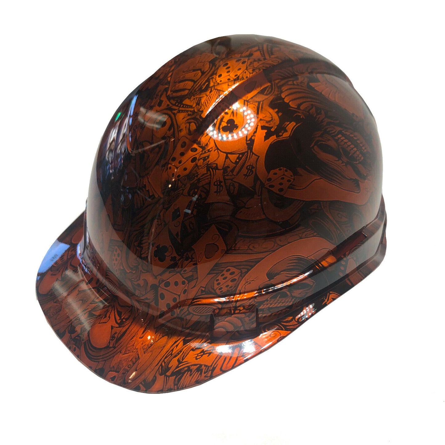 Custom Hydro Dipped Hard Hat Ridgeline Cap Style Kandy Orange Gambler