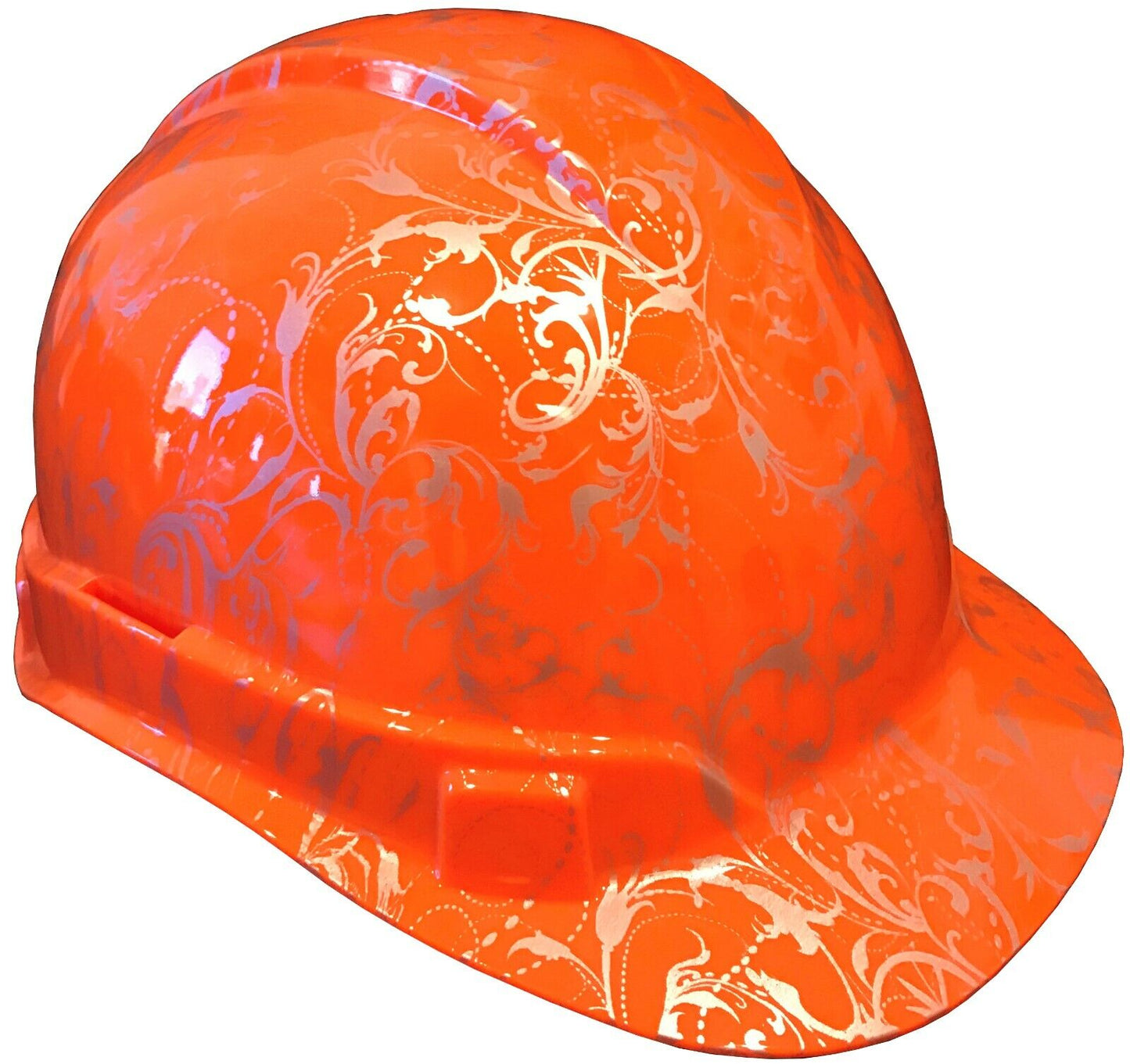 Hydro Dipped Hard Hat Ridgeline Cap Style Custom HiVis Orange Lilies