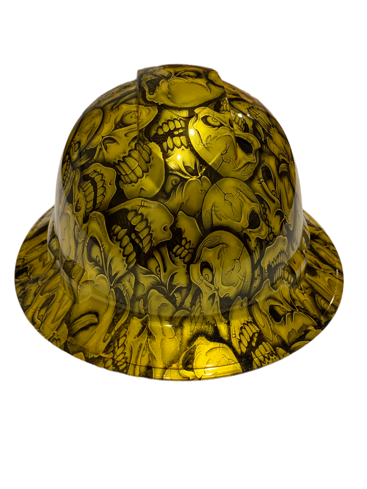 Custom Hydro Dipped Hard Hat Ridgeline Full Brim Kandy Gold Insanity Skulls