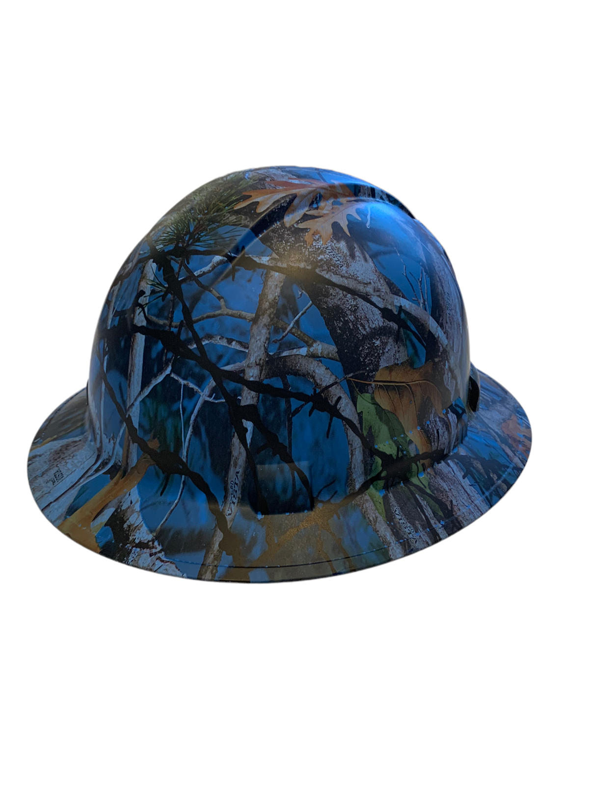 Hydro Dipped Hard Hat Ridgeline Full Brim Custom Blue Vista Barbed Wire