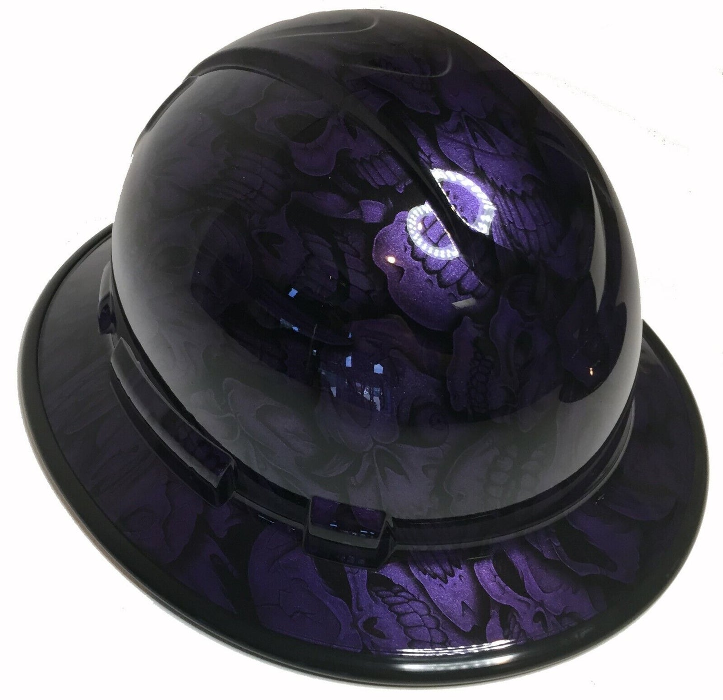 Hydro Dipped Hard Hat Ridgeline Full Brim Custom Plum Purple Insanity Skulls