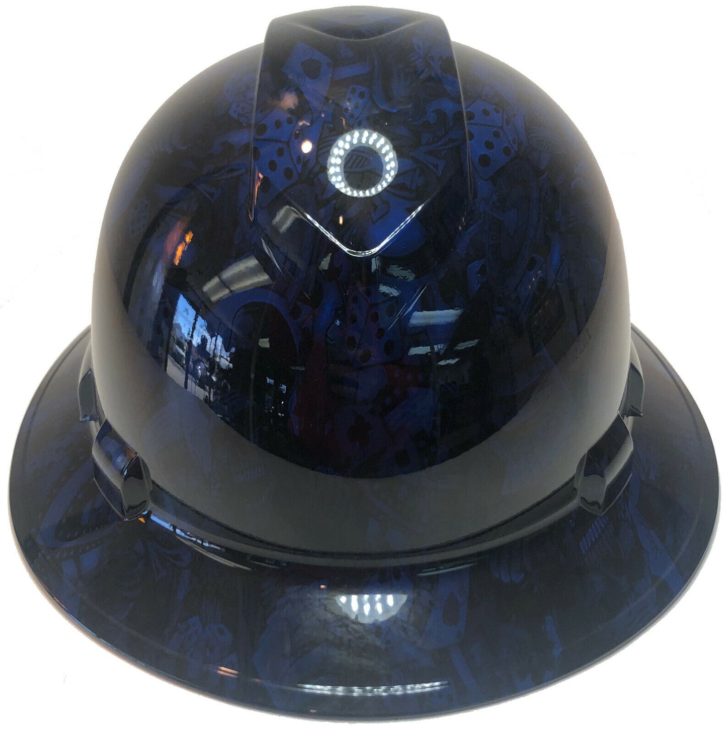 Custom Hydro Dipped Hard Hat Ridgeline Full Brim Blue Gambler