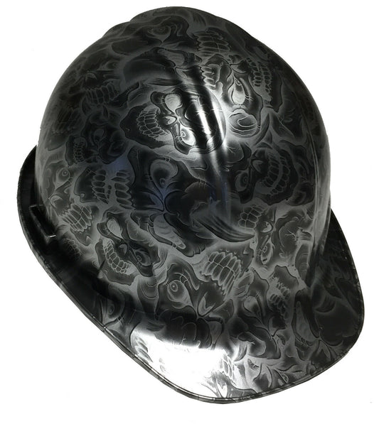 Hydro Dipped Hard Hat SL Series Black Negative Insanity Skulls Satin