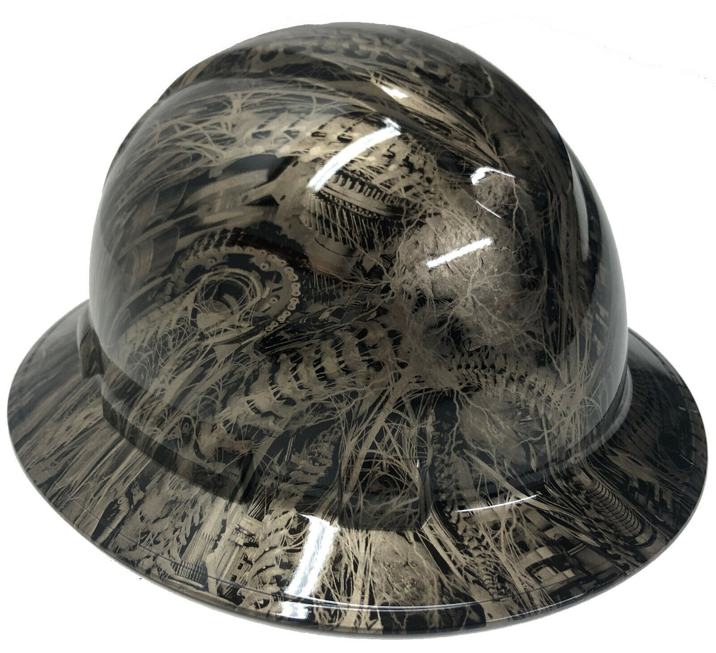 Hydro Dipped Custom Hard Hat Ridgeline Full Brim Champagne Bio Mechanical