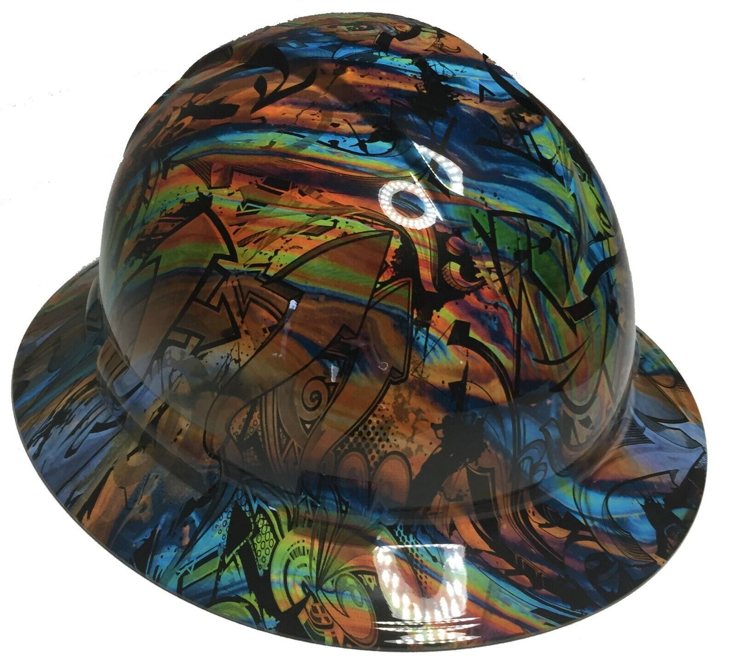 Hydro Dipped Hard Hat Ridgeline Full Brim Custom Slicked Out Graffiti