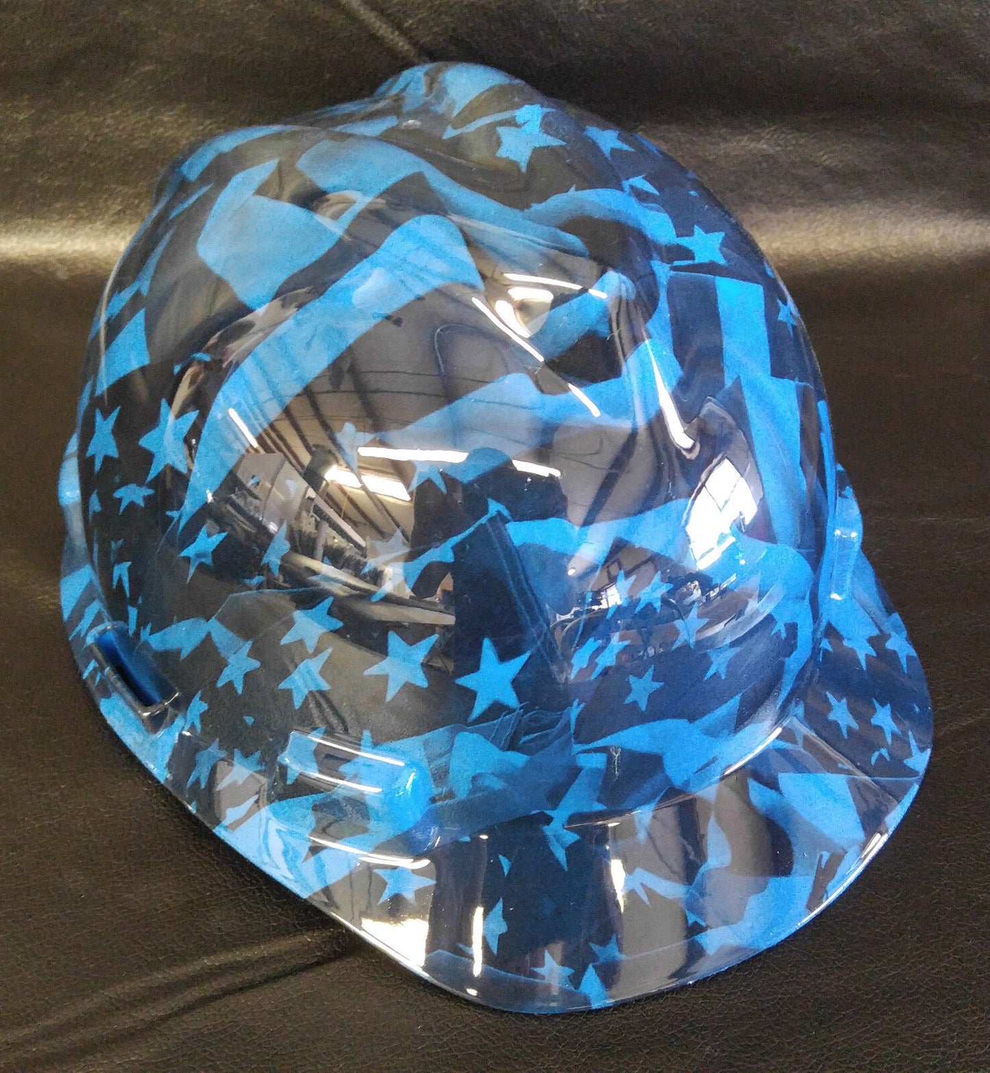 Hydro Dipped Hard Hat MSA Cap Style Blue Midnight Flags