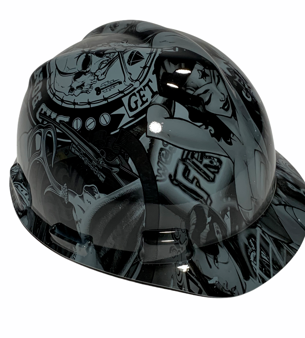 Hydro Dipped MSA Cap Style VGuard Hard Hat Slate Gray Fantasy Chic High Gloss