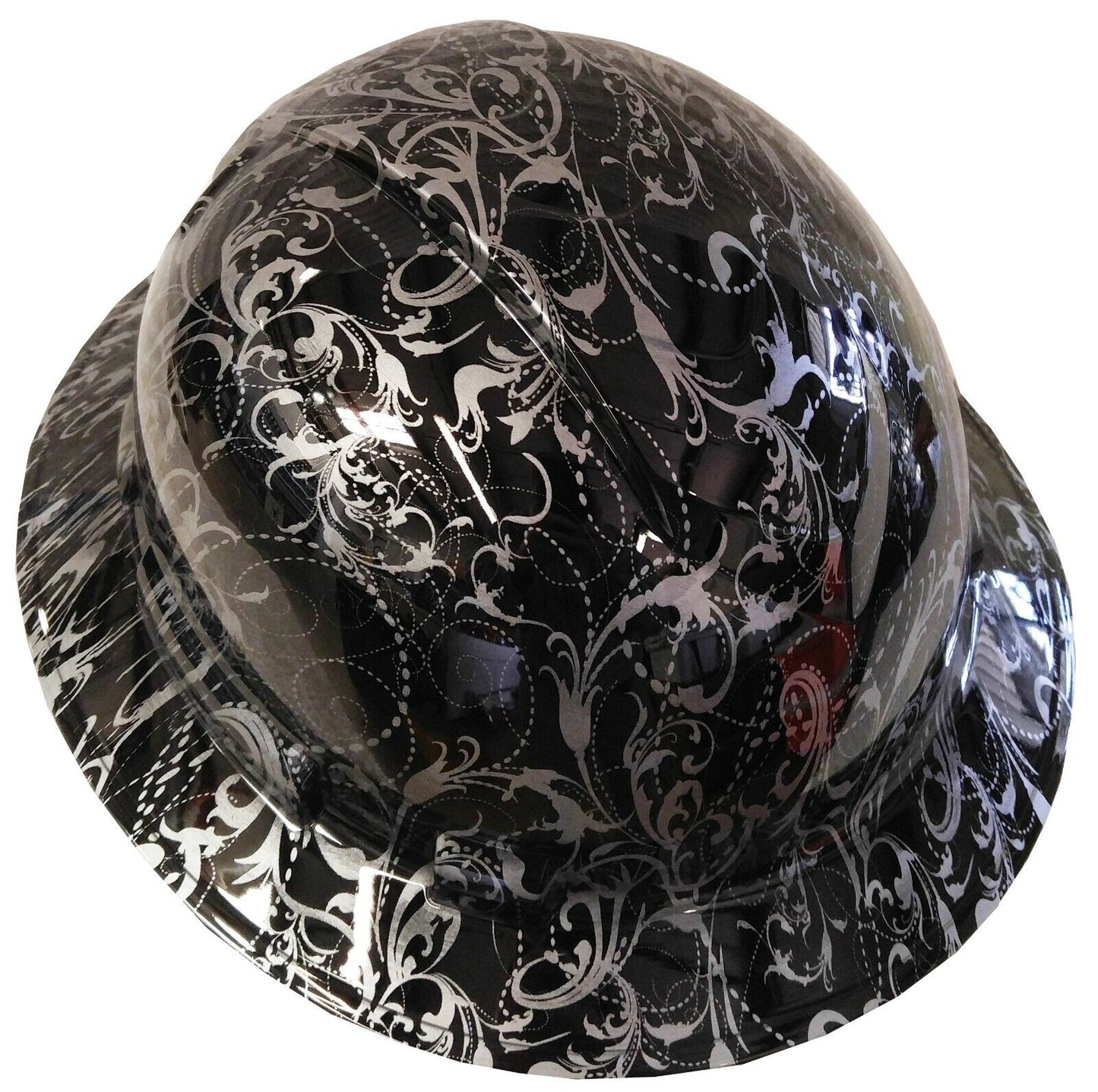 Hydro Dipped Custom Hard Hat Ridgeline Full Brim Black Lilies