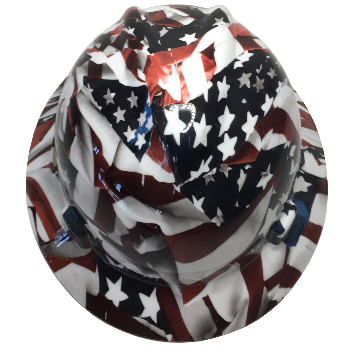 Hydro Dipped Hard Hat MSA Full Brim American Flags