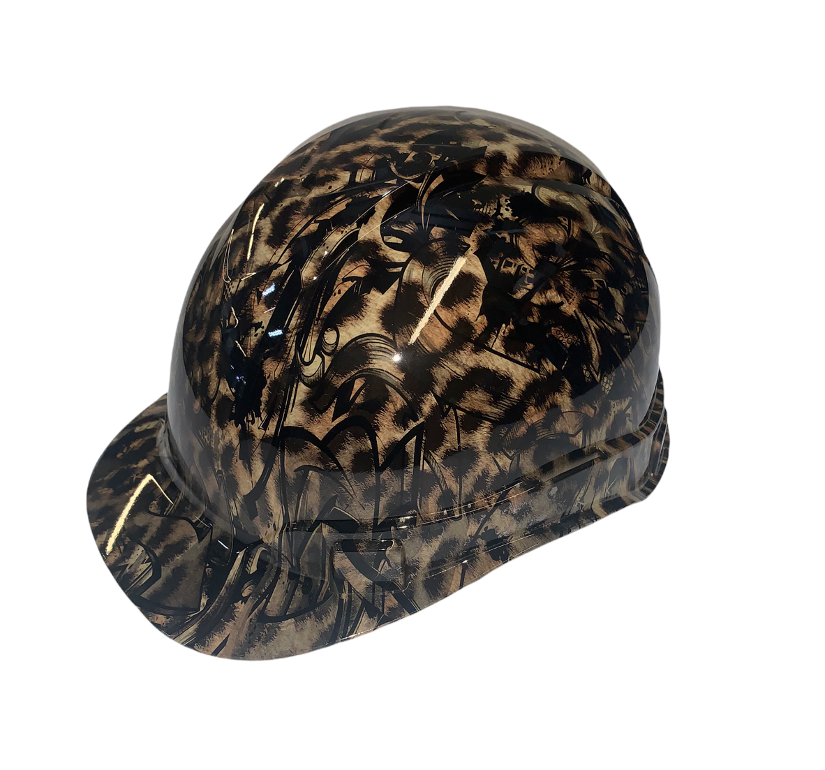 Hydro Dipped Custom Hard Hat Ridgeline Cap Style Cheetah Graffiti